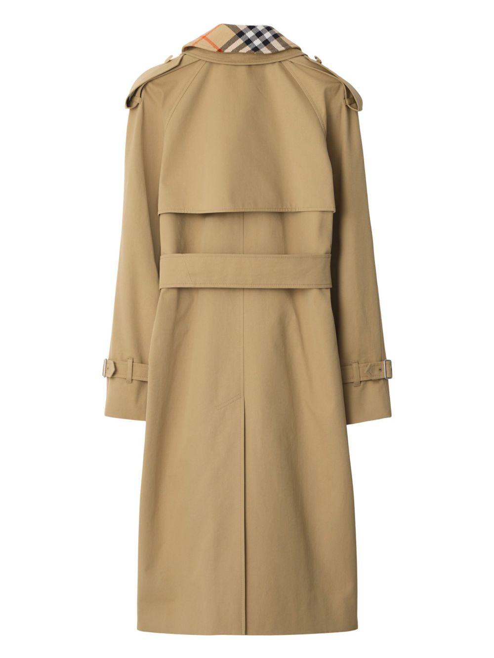 notched-lapel cotton trench coat  Product Image