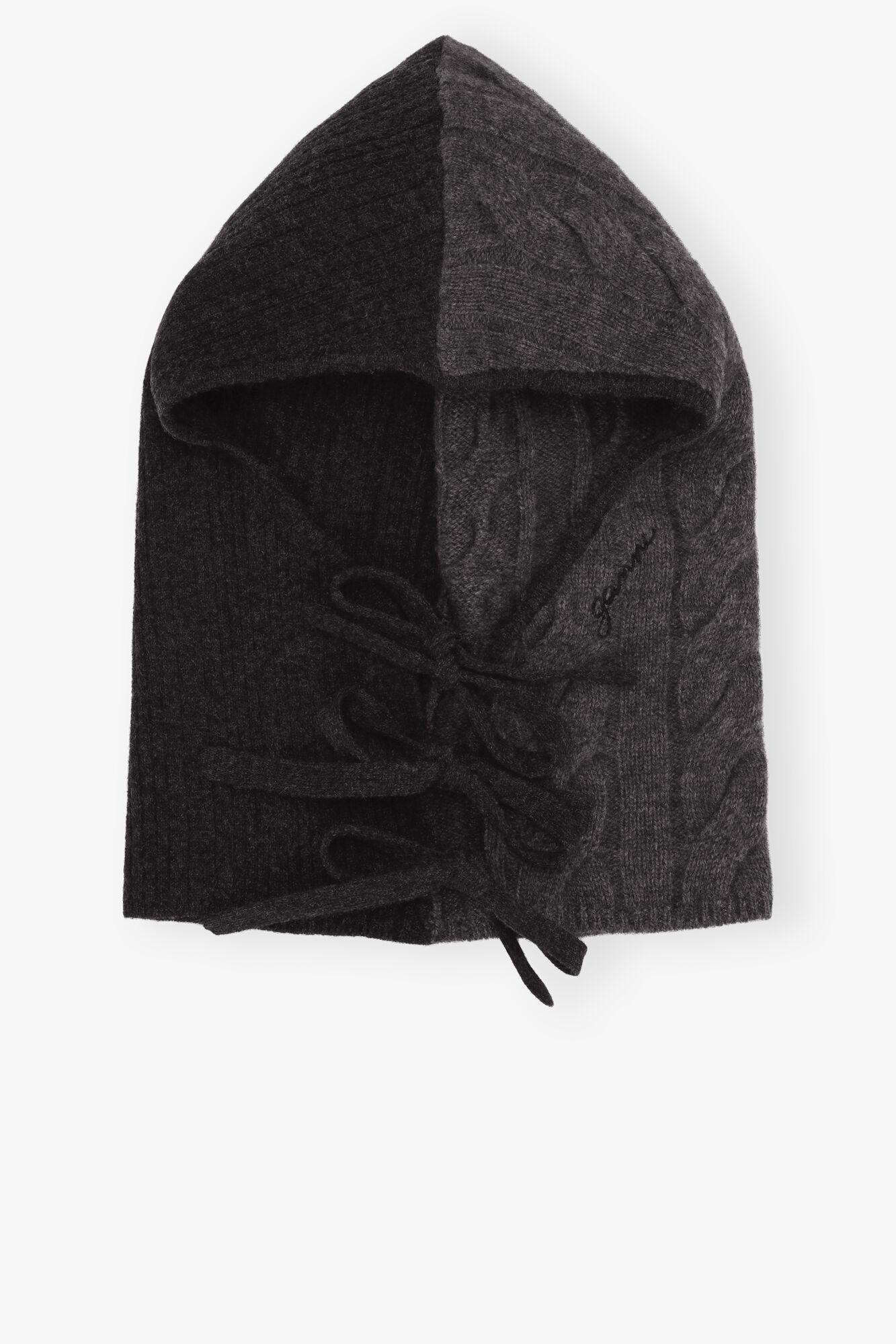 Grey and Black Cashmere Mix Balaclava Product Image