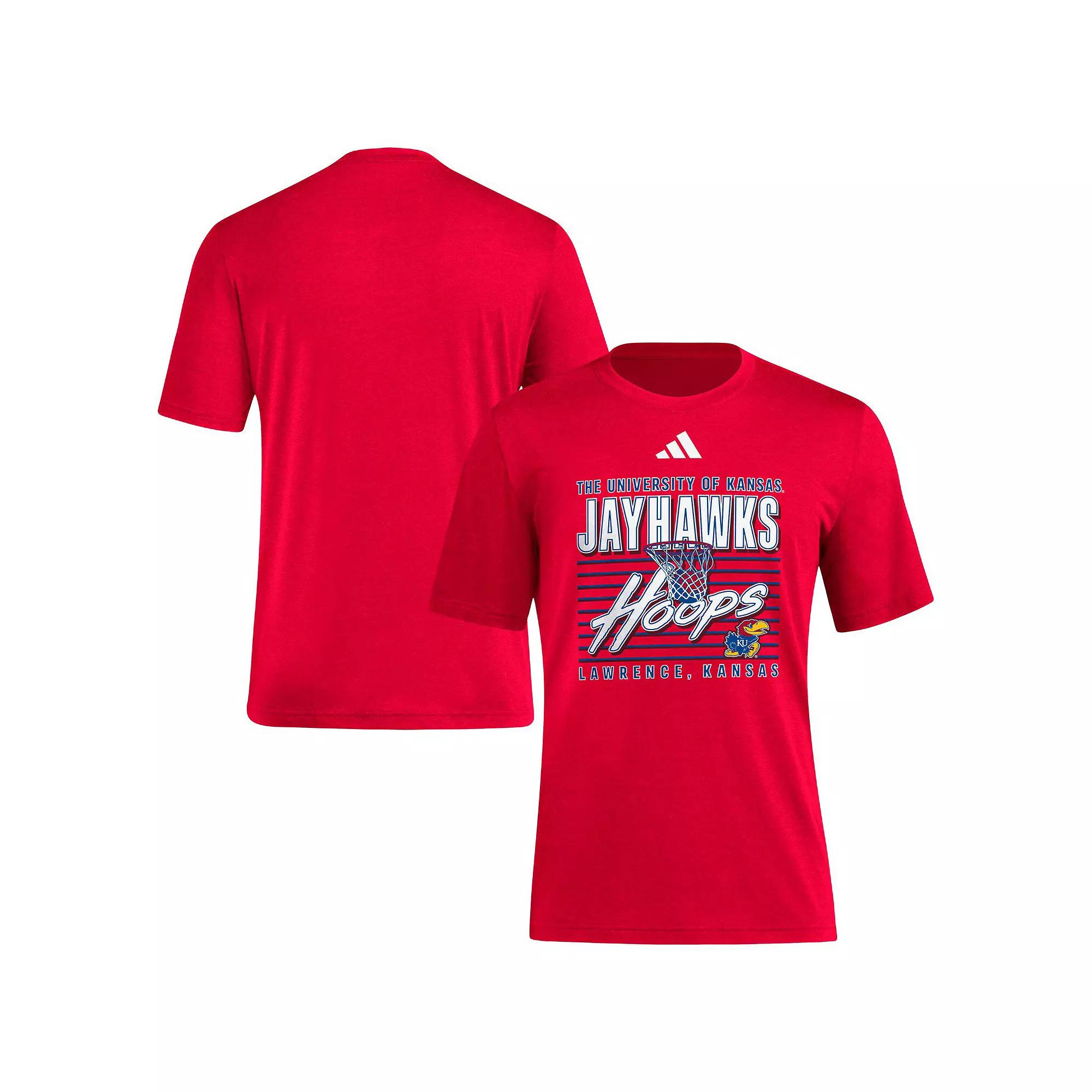 Men's adidas Red Kansas Jayhawks Locker Swish Tri-Blend T-Shirt,  Product Image