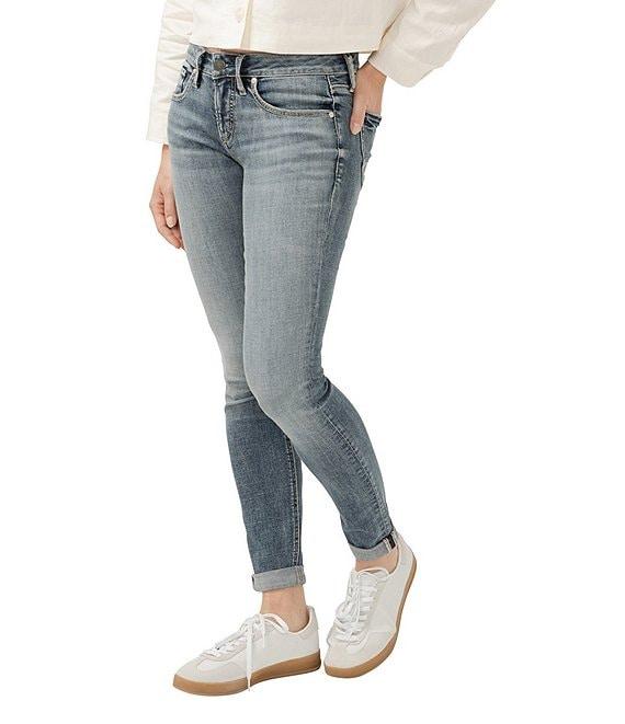 Silver Jeans Co. Girlfriend Mid Rise Power Stretch Skinny Jeans Product Image