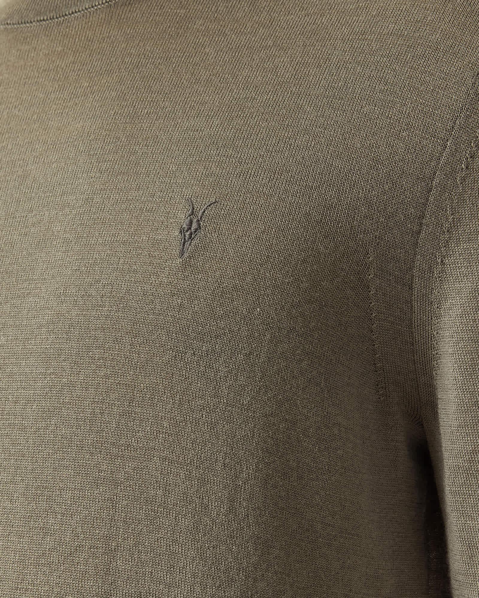 Mode Merino Crew Neck Ramskull Sweater DUSKY GREEN | ALLSAINTS US Product Image