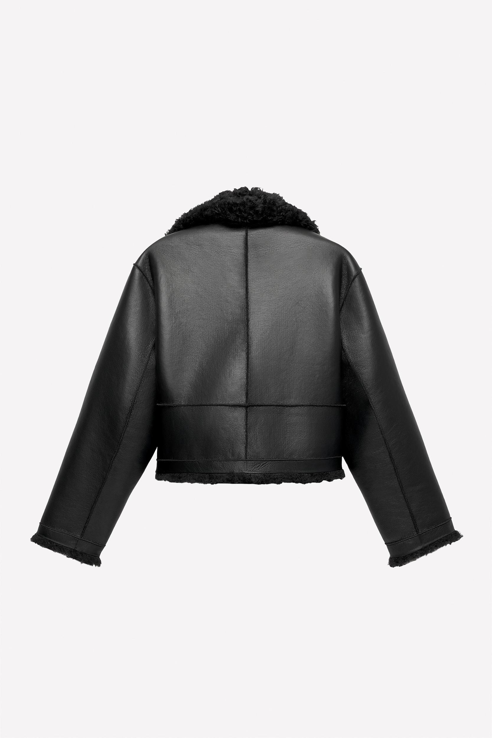 LUDOVIC DE SAINT SERNIN x ZARA REVERSIBLE DOUBLE FACED FAUX LEATHER JACKET Product Image
