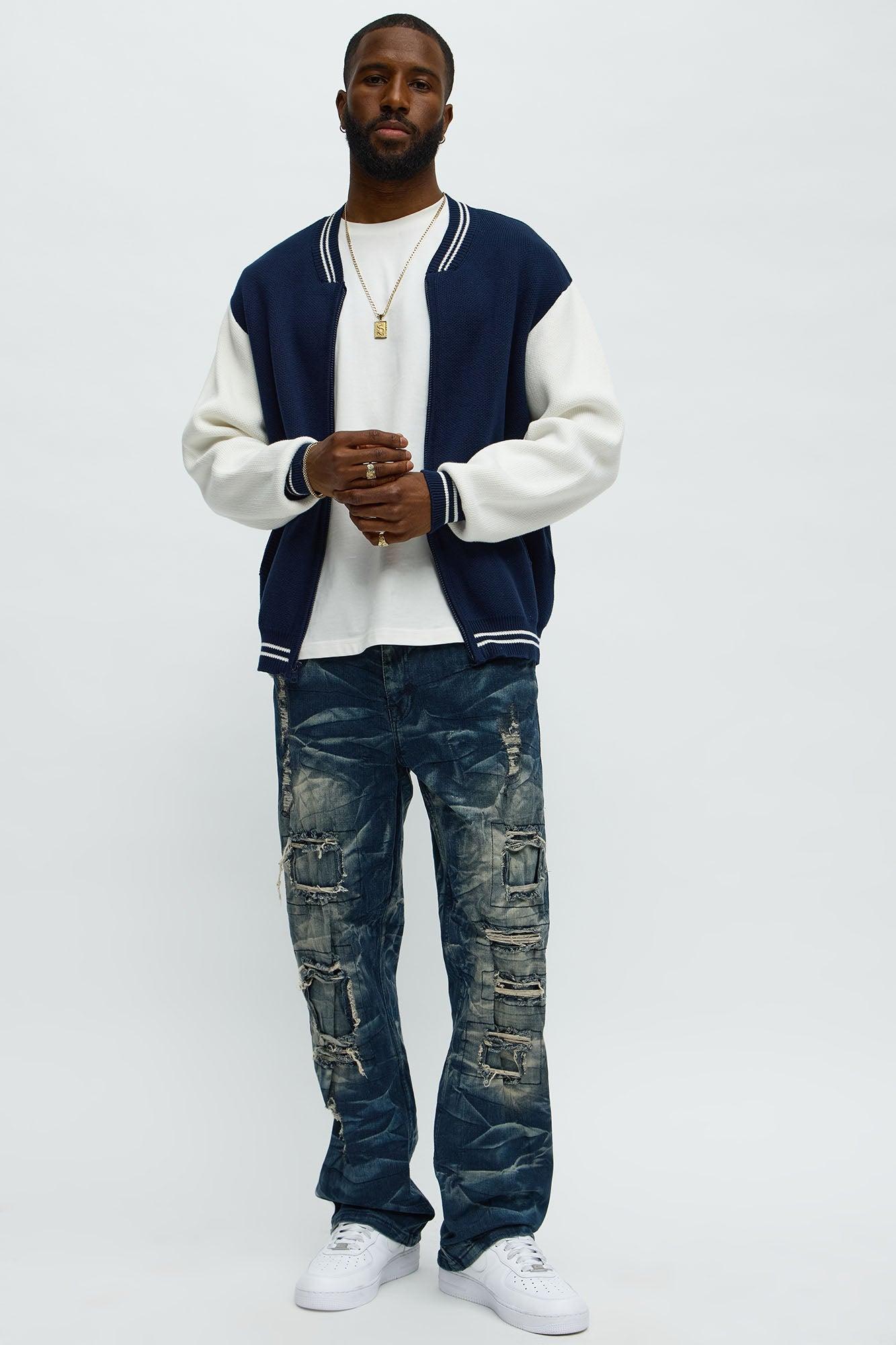 Straight Back Me Up Patched Distressed Jeans - Dark Wash Product Image