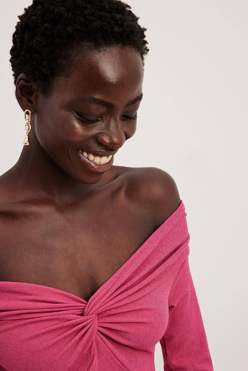 Off Shoulder Twist Mini Dress Product Image