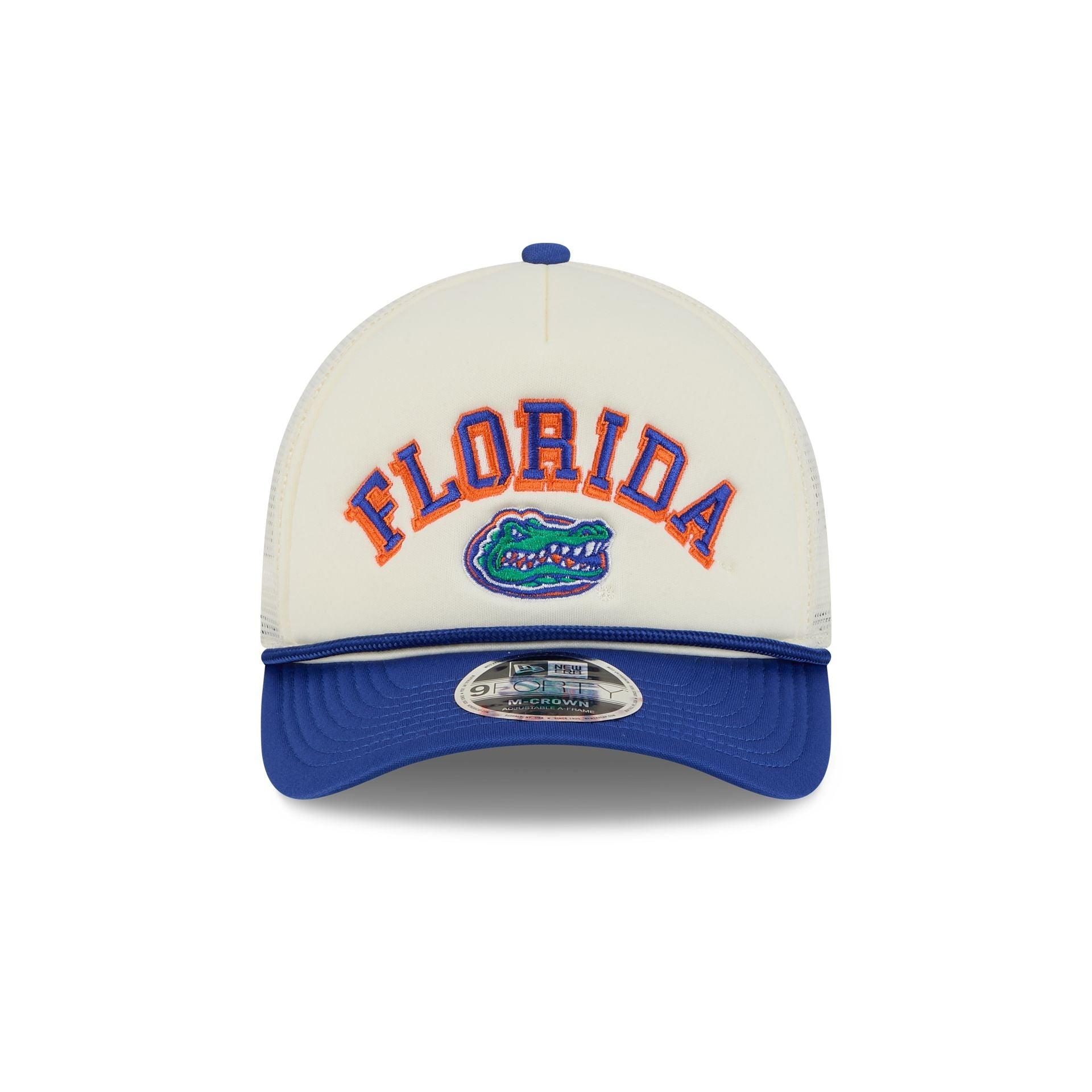 Florida Gators Chrome Arch 9FORTY M-Crown A-Frame Trucker Hat Male Product Image