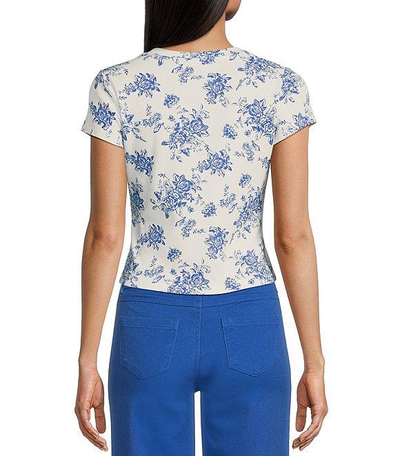 Copper Key Knit Floral Print T-Shirt Product Image