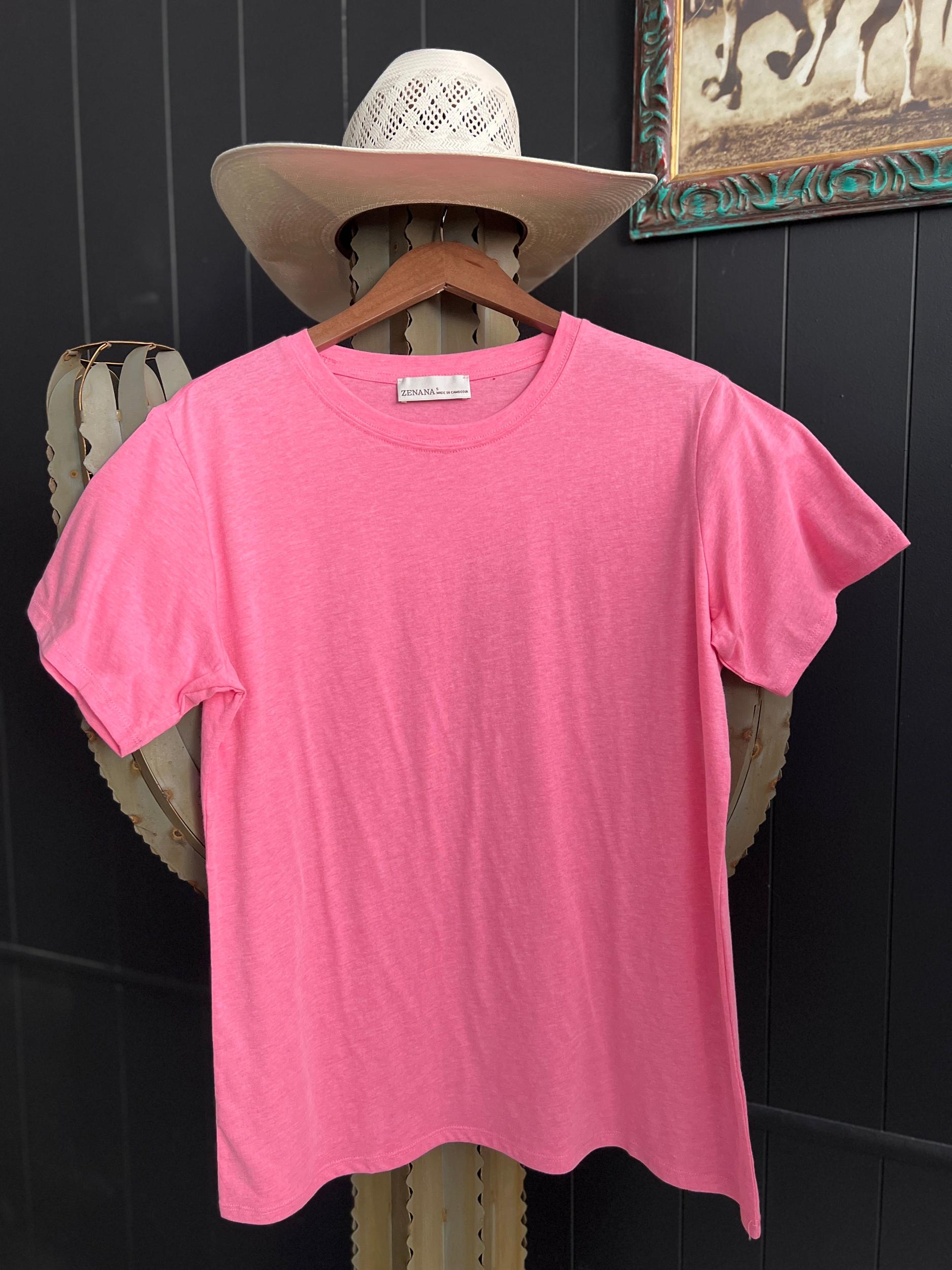 Zenana Cotton Boyfriend Round Neck Basic Tee Product Image