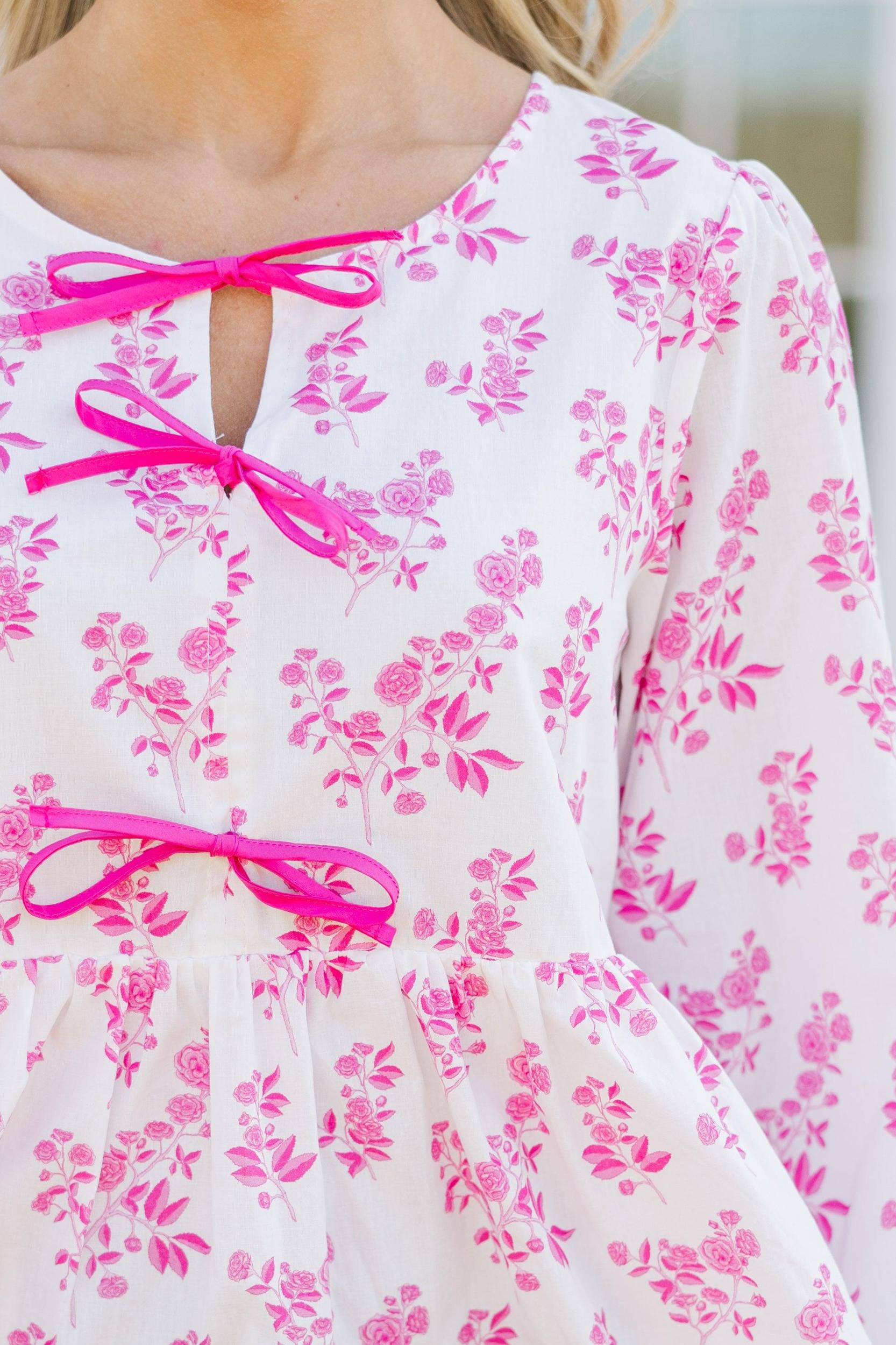 Great Days Ahead Pink Toile Blouse Female Product Image