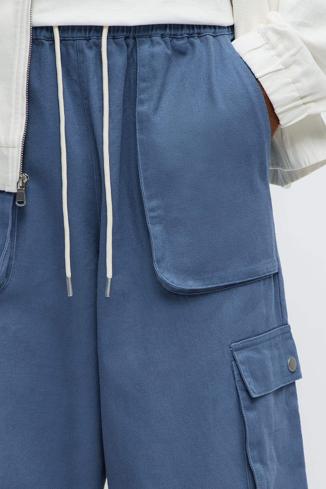 Baggy Play Your Cards Right Cargo Pants - Blue Product Image