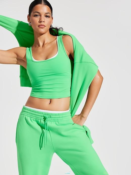 Signature Rib Square Neck Crop Tank Product Image