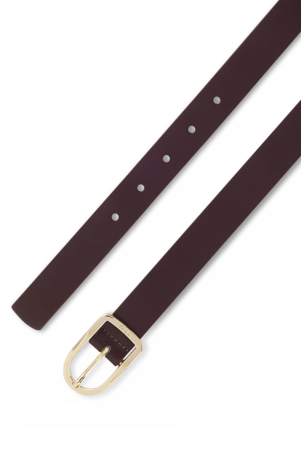 Smooth-leather belt with logo-engraved buckle Product Image