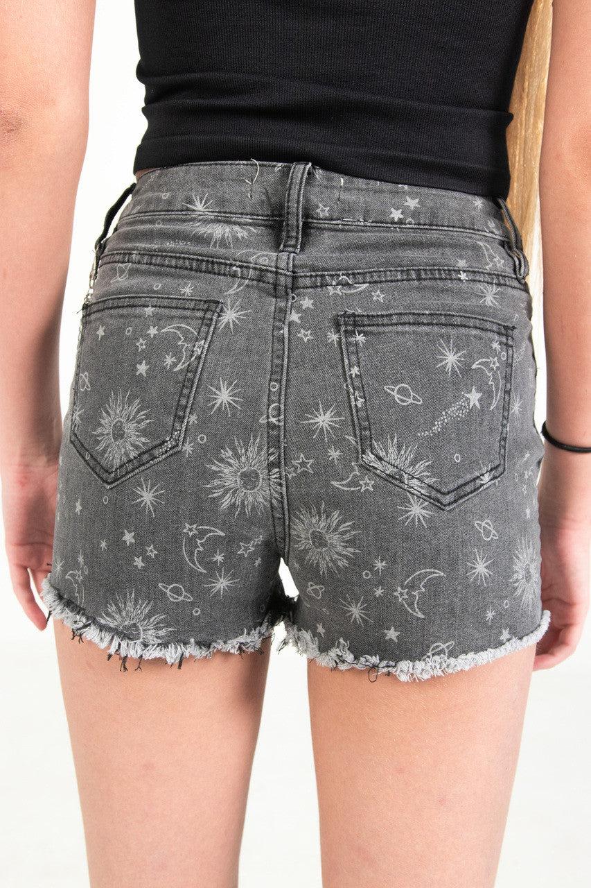 Celestial Denim Shorts Product Image
