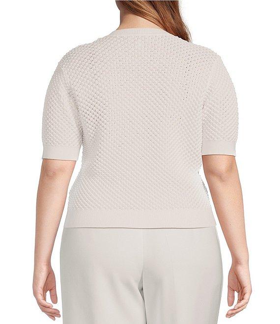Lucy Paris Plus Elise Short Sleeve Sweater Knit Top Product Image