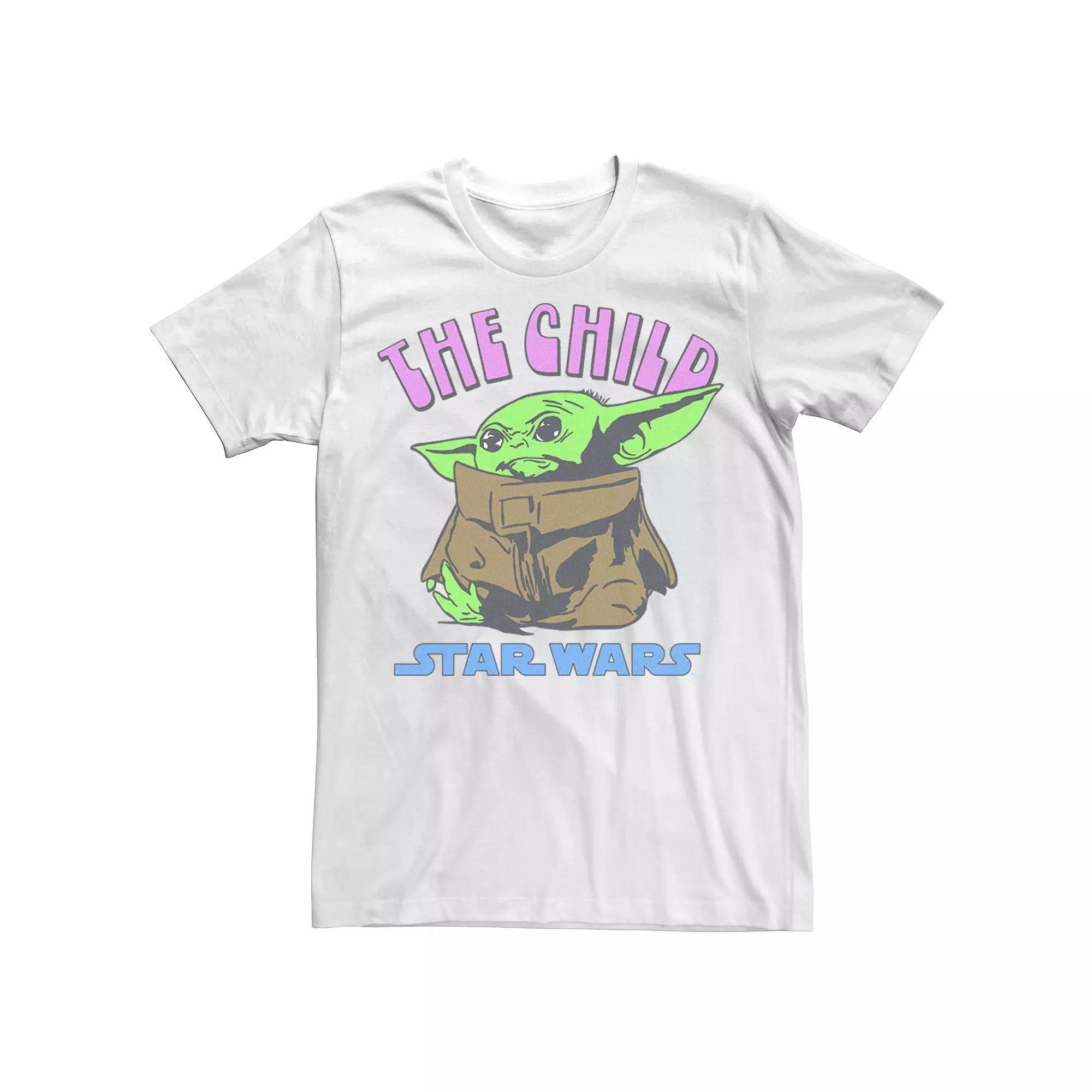 Men's Star Wars The Mandalorian The Child Red Text Portrait Tee,  Product Image