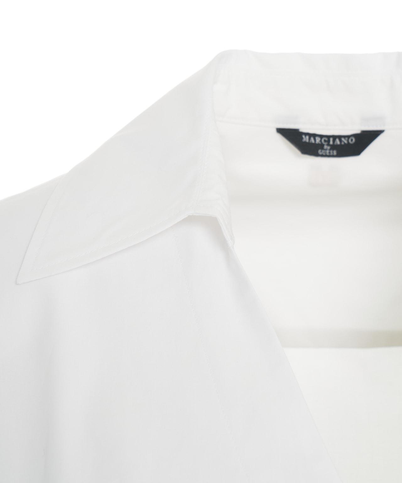 Wrap blouse with logo charm Product Image