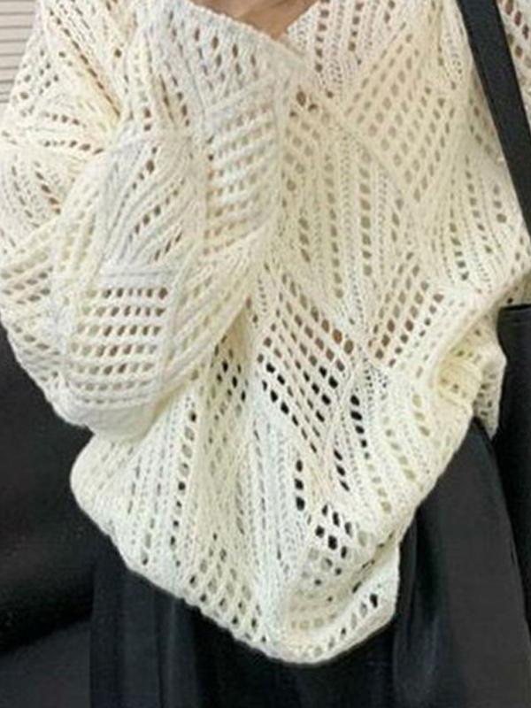 Cutout Loose Long Sleeve Knit Product Image
