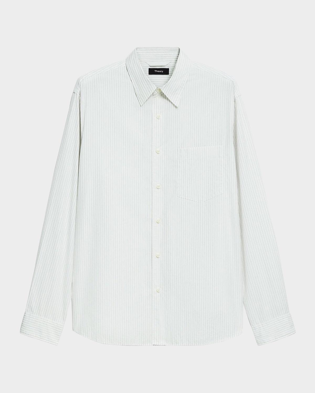 Mens Weekend Striped Cotton Poplin Button-Front Shirt Product Image