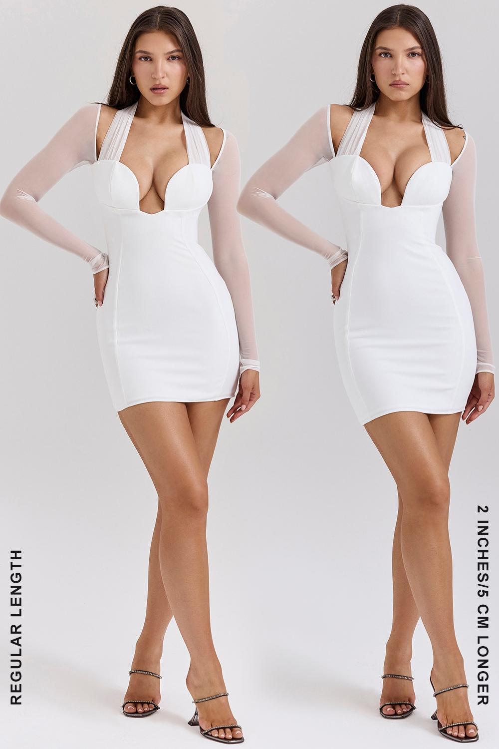 Holly  white plunge mini dress Product Image