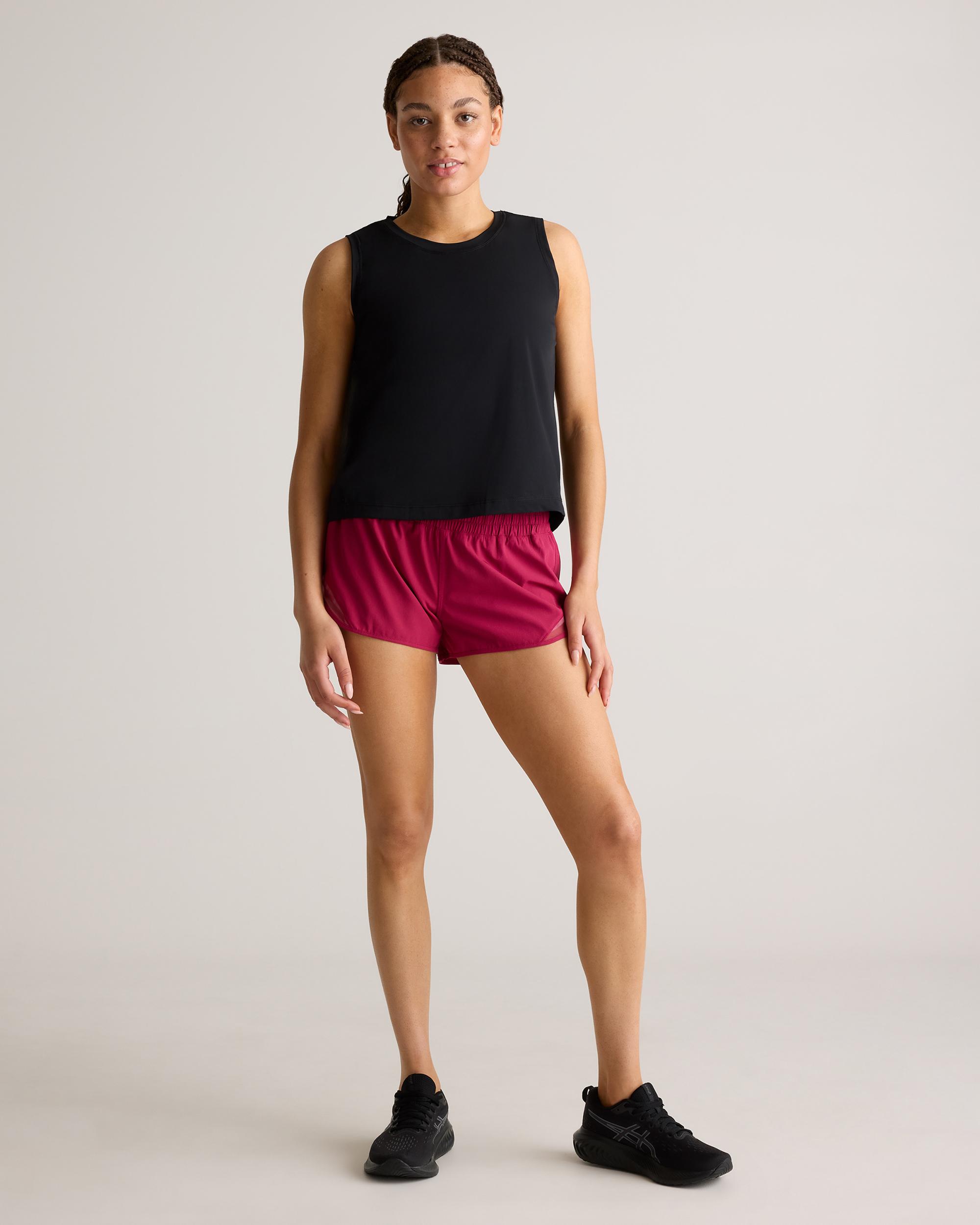 Quince | Women's Essential Run Cropped Muscle Tank Top Nylon/Spandex Product Image