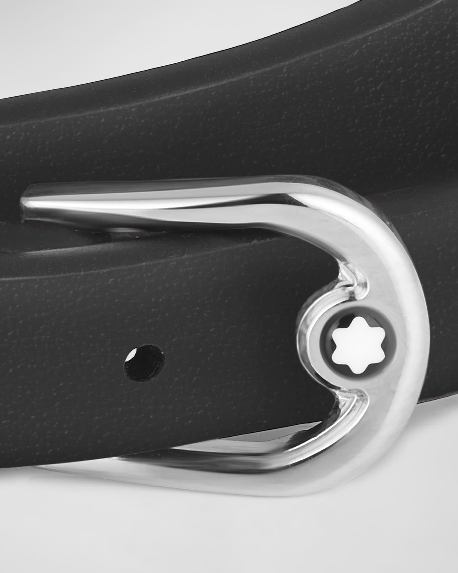 Men's Hoseshoe-Buckle Leather Wrap Bracelet Product Image