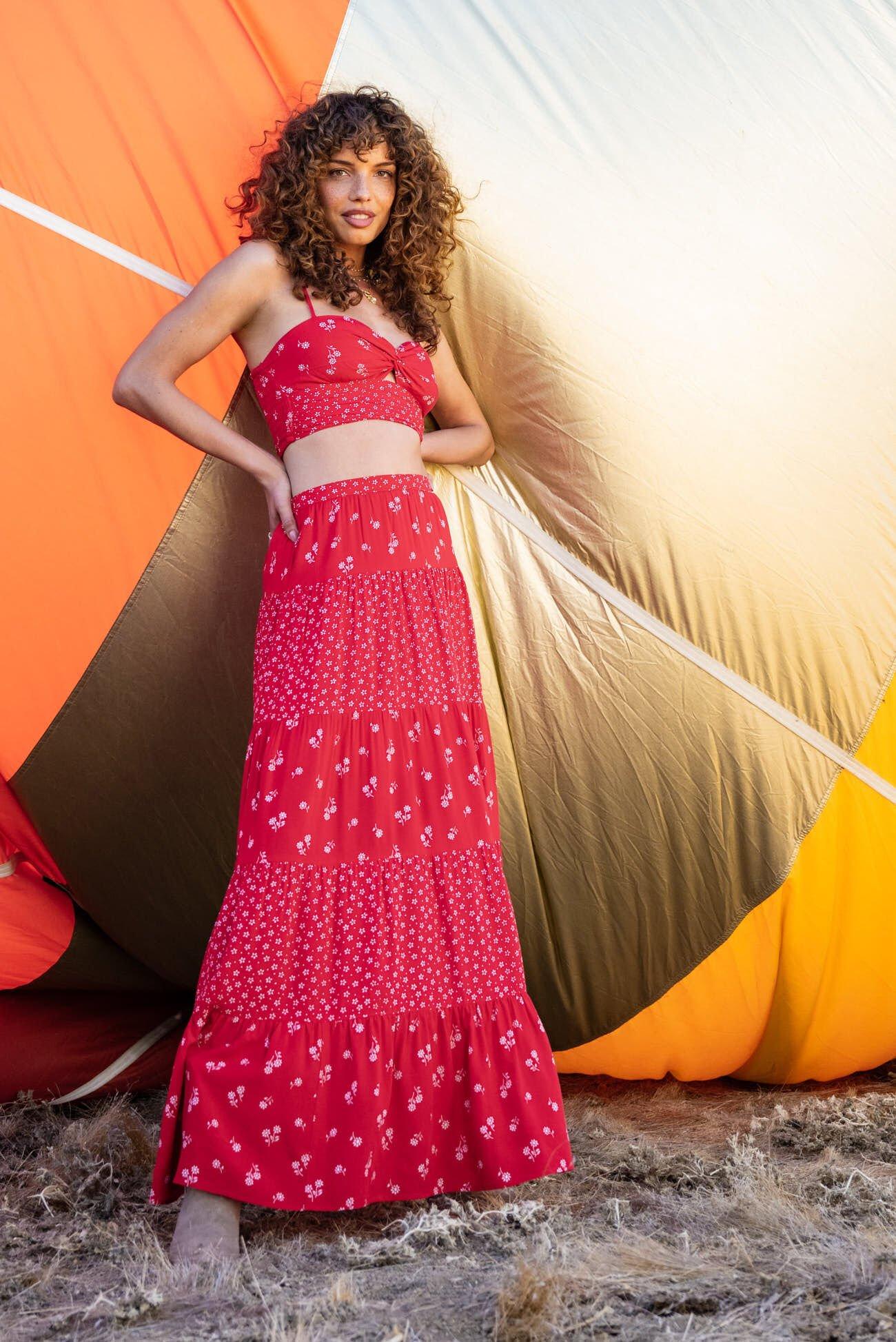 Fleur Floral Maxi Skirt Product Image