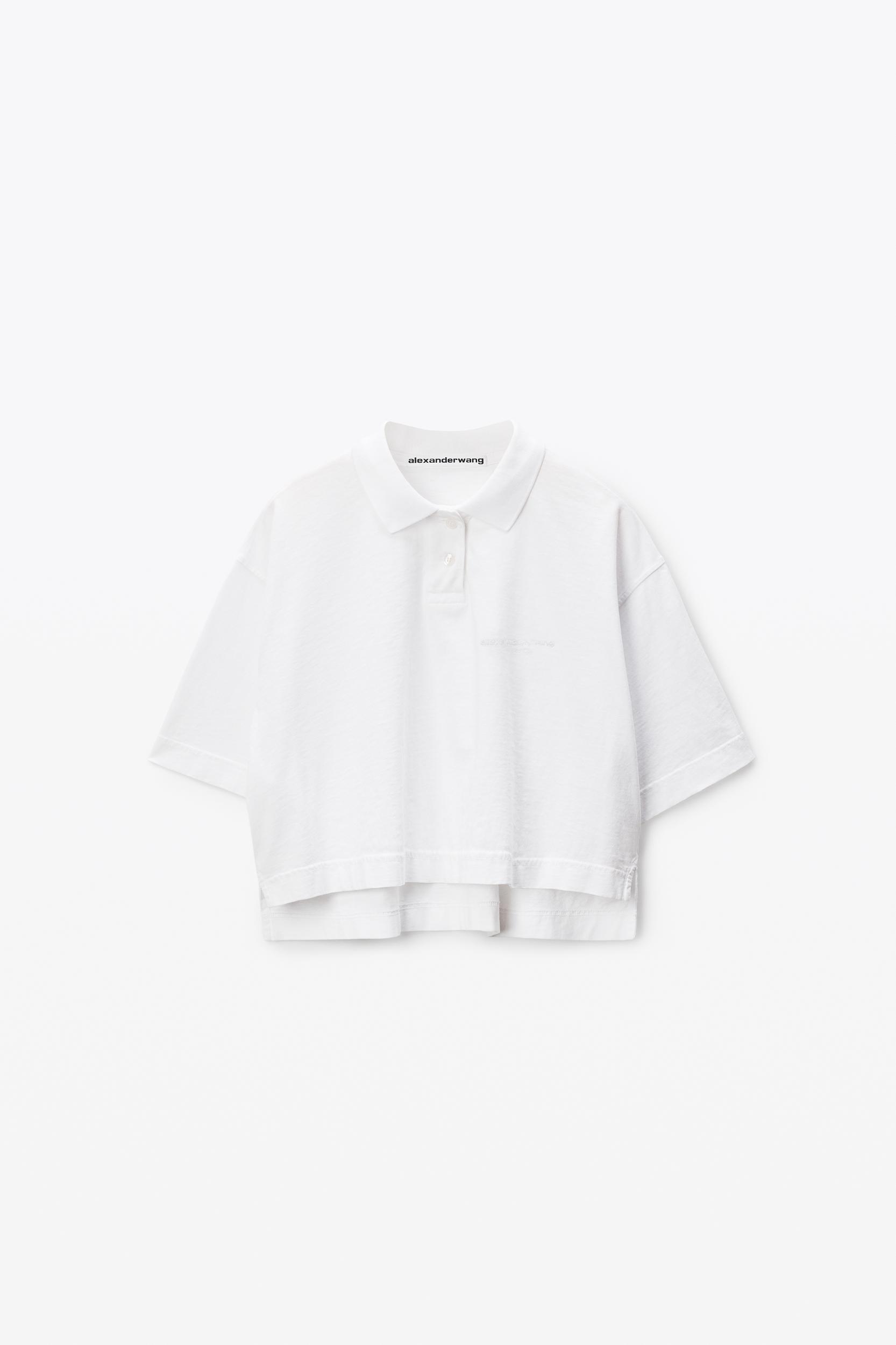White Logo Cropped Jersey Tee Product Image
