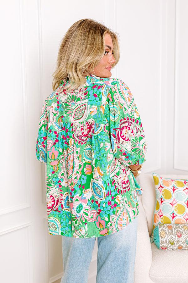 Chance Of A Lifetime Top in Green Product Image