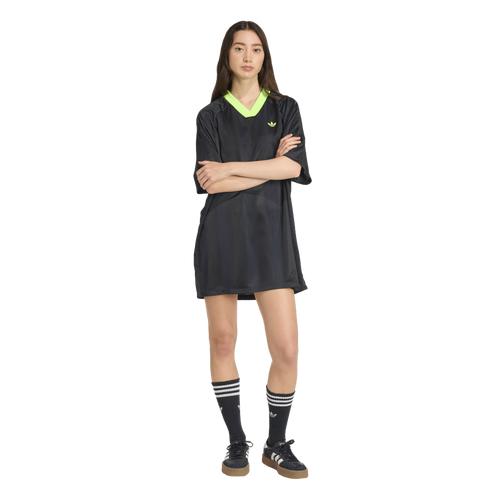 adidas Womens adidas Originals adicolor Football Oversized Dress - Womens Black/Signal Green Product Image