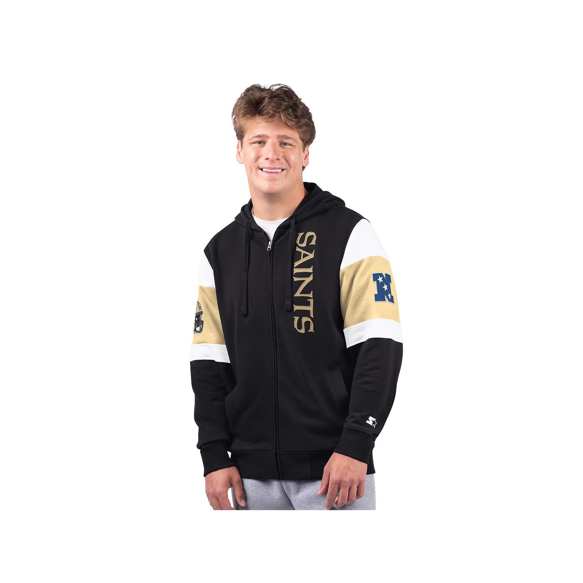 Men's Starter Black New Orleans Saints Extreme Full-Zip Hoodie, Size: 2XL Product Image