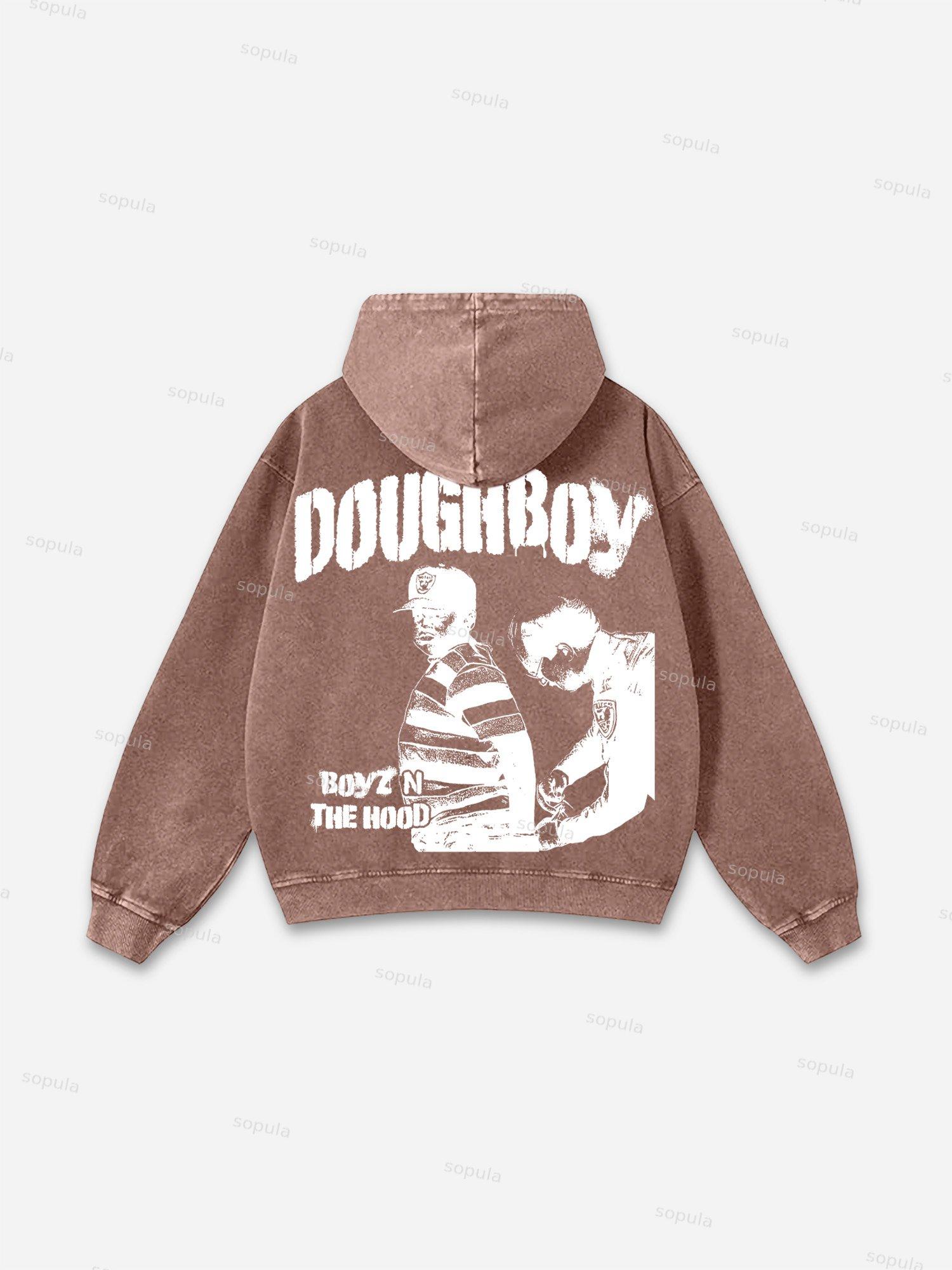 Boyz N The Hood Vintage Aged Graphic Acid Wash Hoodie Product Image