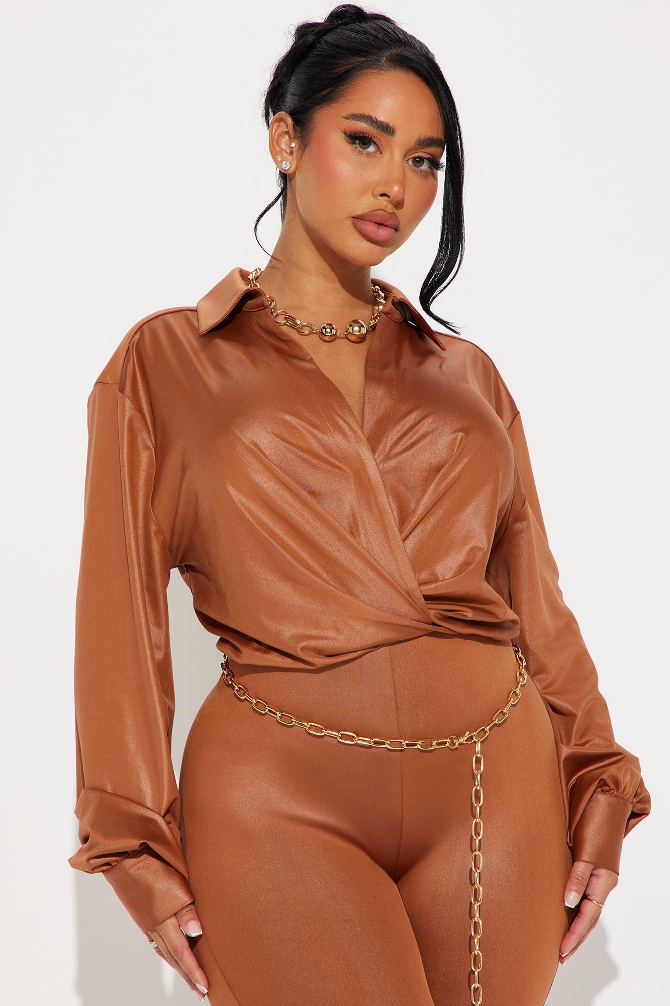 Jenni Belted Jumpsuit - Cognac Product Image
