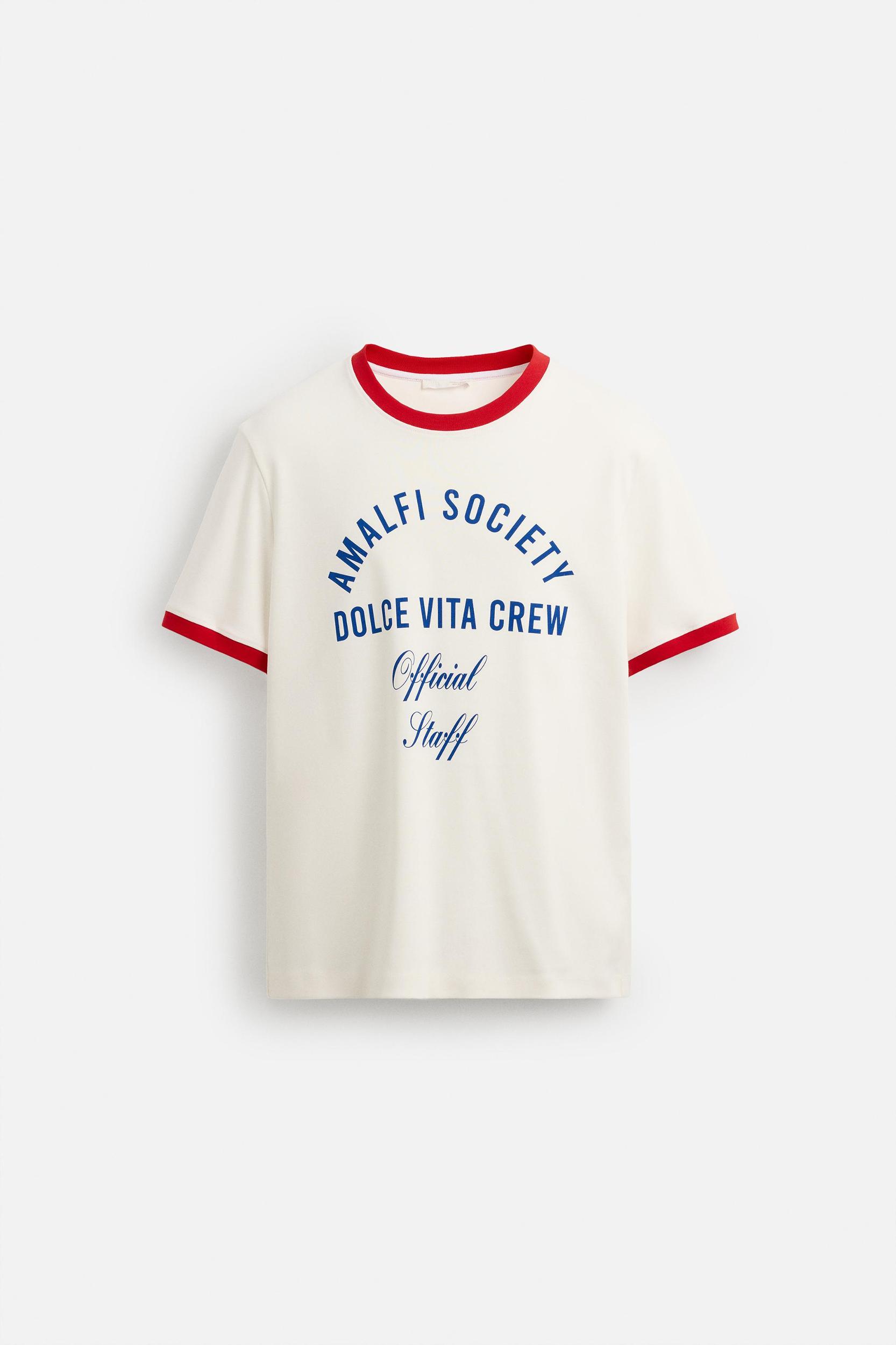 TEXT CONTRAST RIB T-SHIRT Product Image