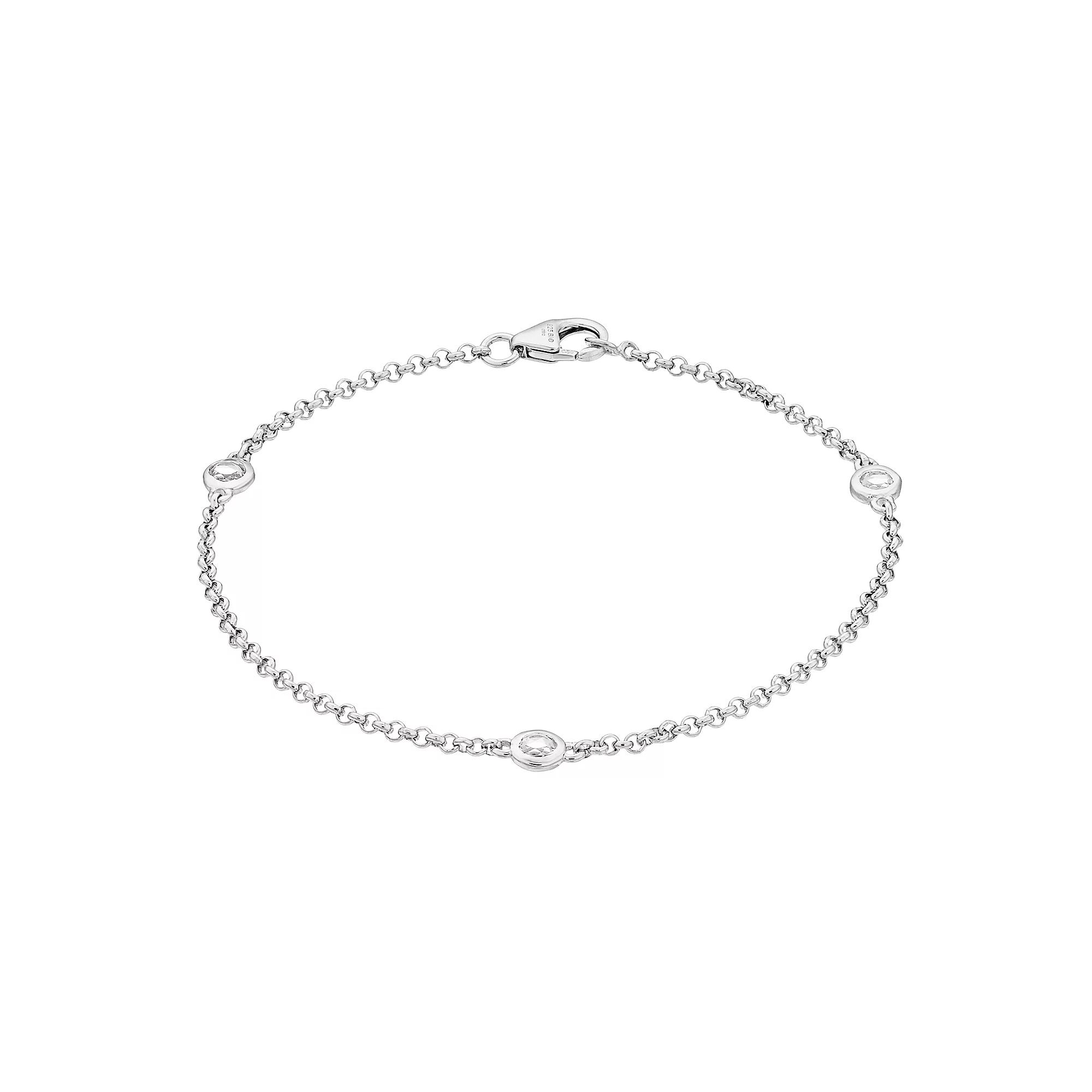 Gemminded Silver Gemstone Stationed Bracelet, Women's, Size: 7", Peridot Product Image