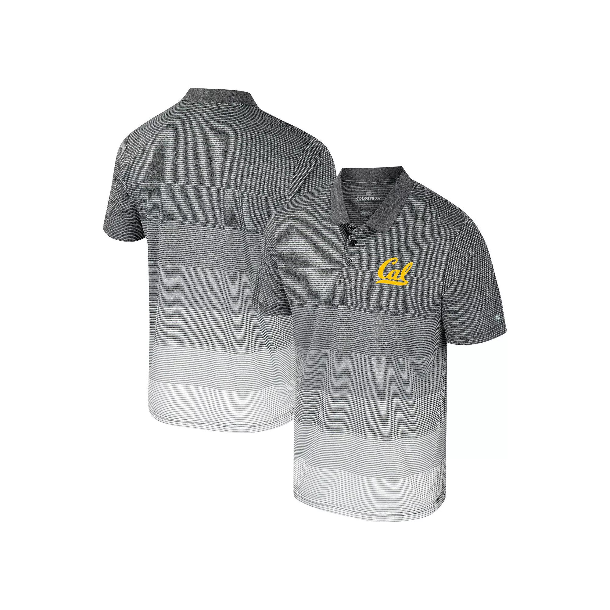 Men's Colosseum Gray Maryland Terrapins Striped Mesh Polo,  Product Image