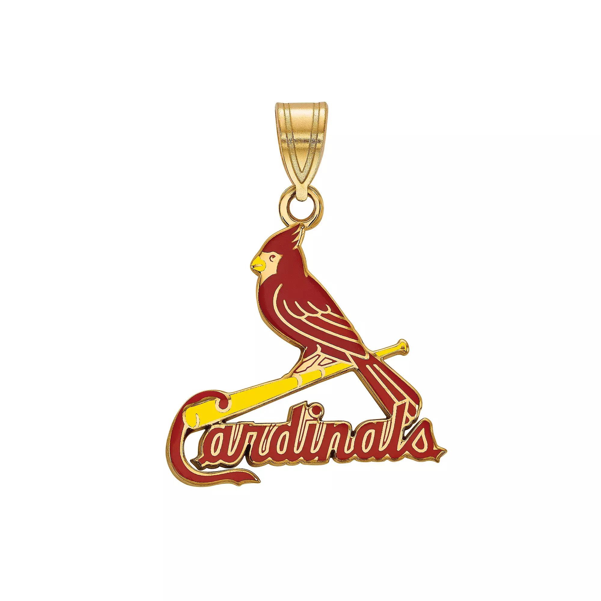 LogoArt Sterling Silver St. Louis Cardinals Large Enameled Pendant, Women's, Size: 25MM, Gold Tone Product Image