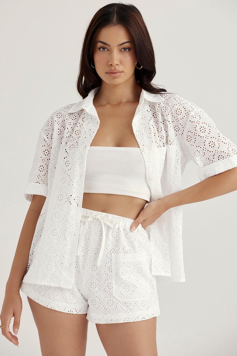Mae  white broderie anglaise shorts Product Image