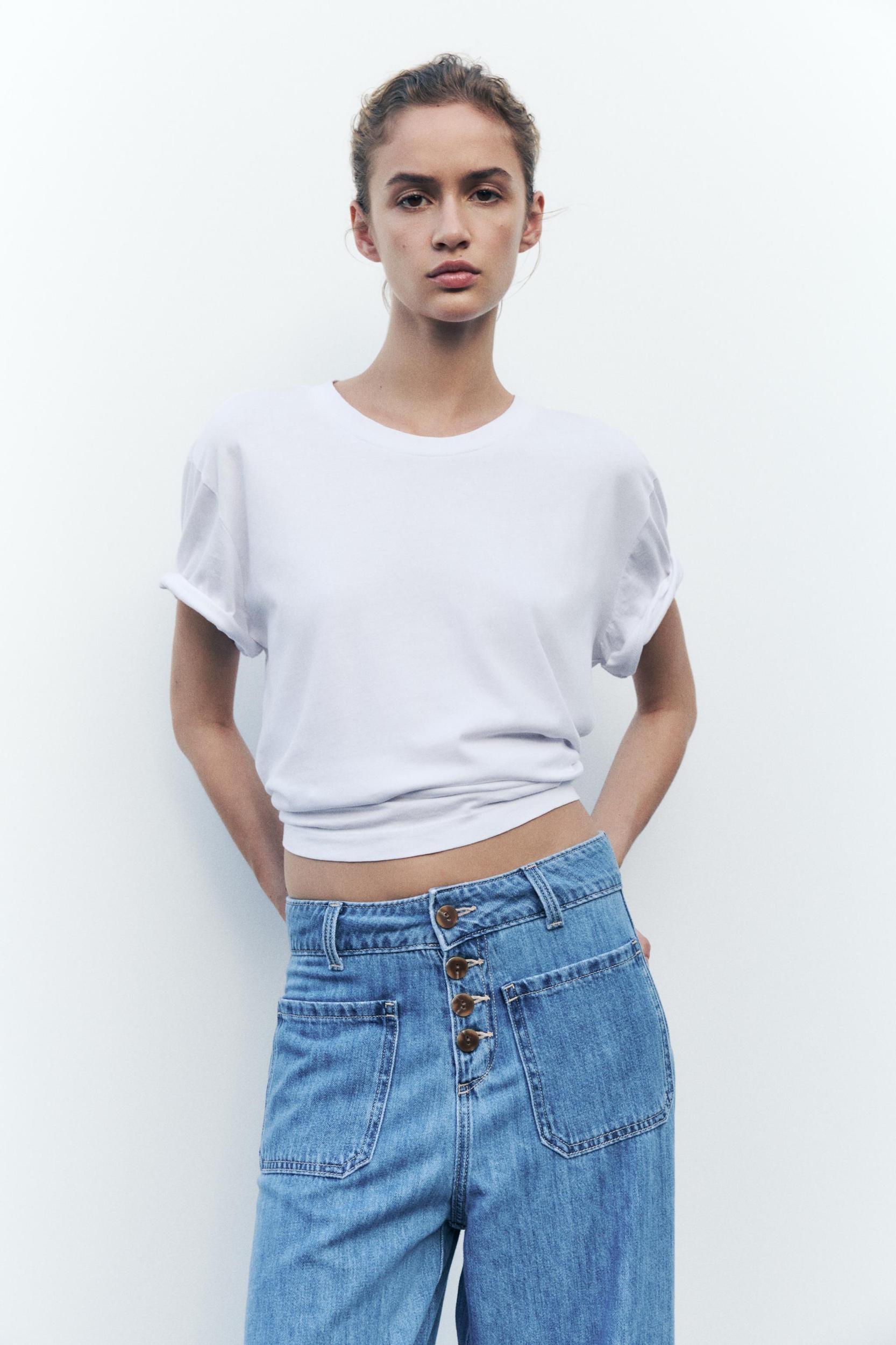 Z1975 HIGH RISE BUTTON CULOTTE JEANS Product Image