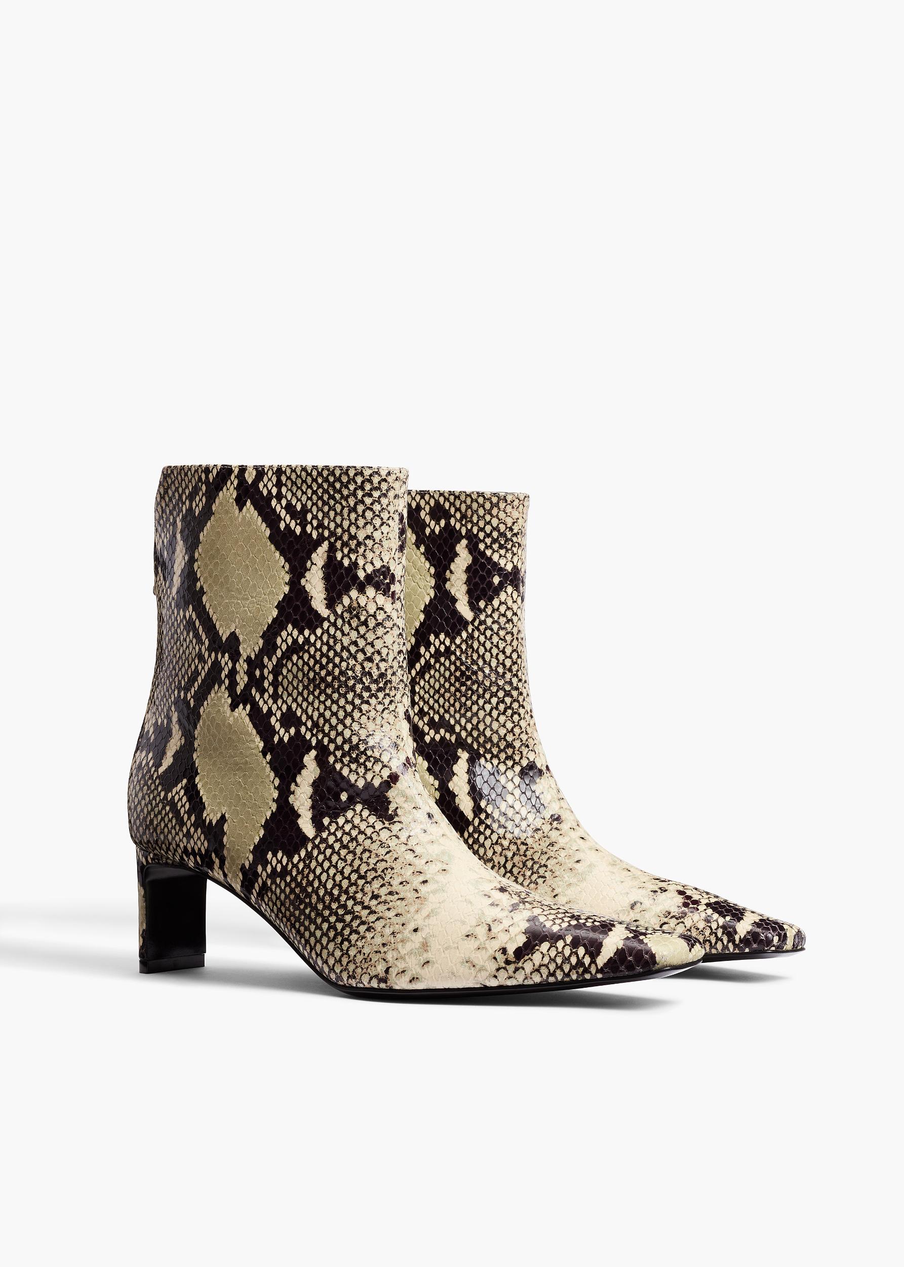 Ona Ankle Boot in Natural Python-Embossed Leather Product Image
