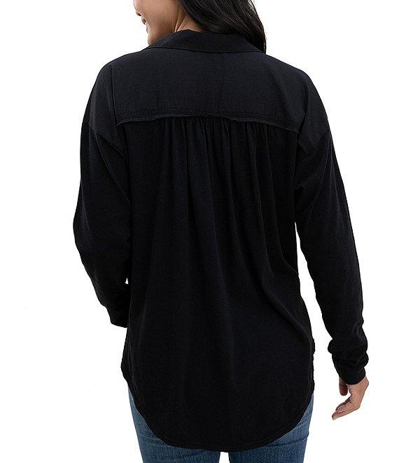 Splendid Paige Point Collar Button Front Long Sleeve Shirt Product Image
