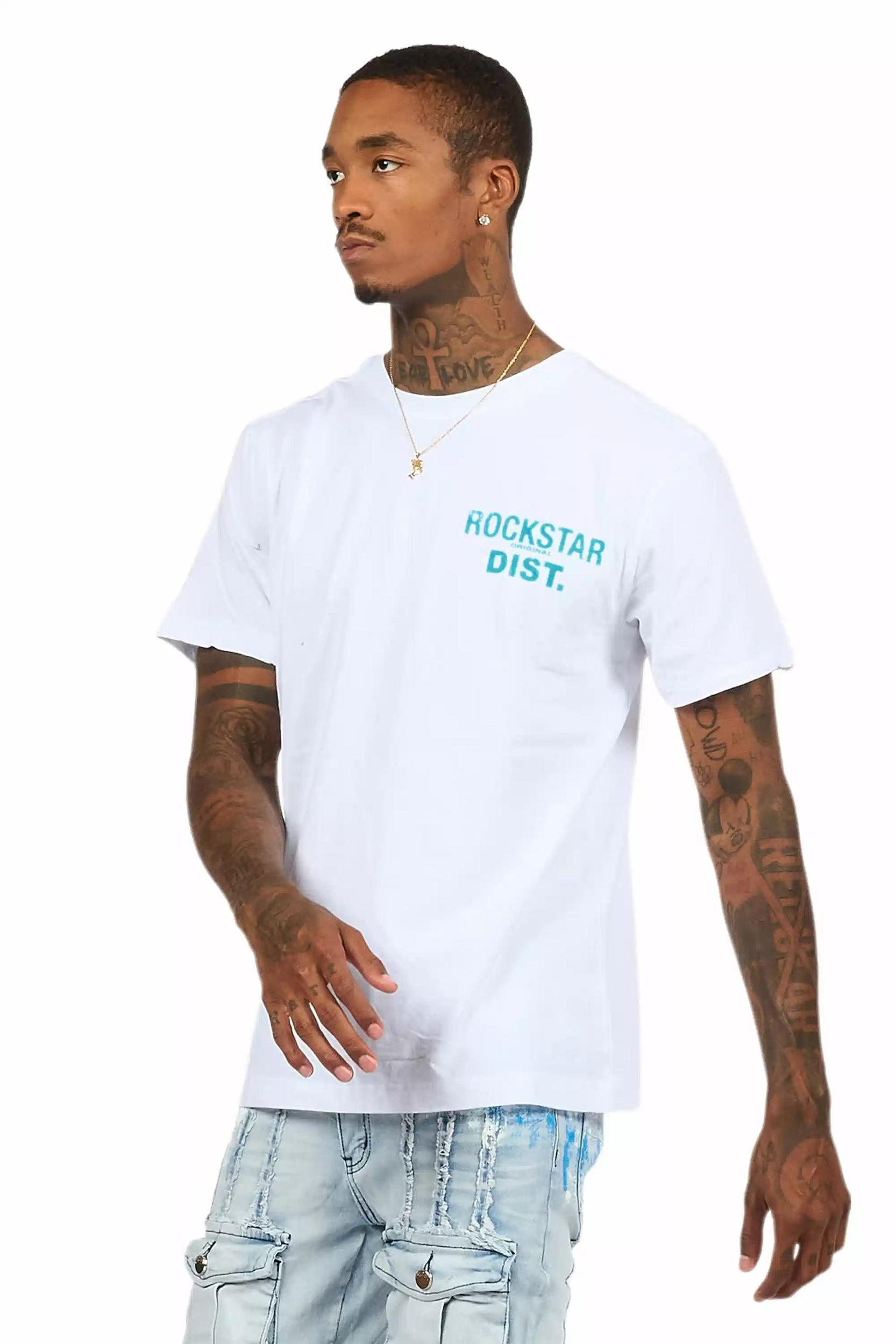Lake White/Aqua Graphic T-Shirt Male Product Image