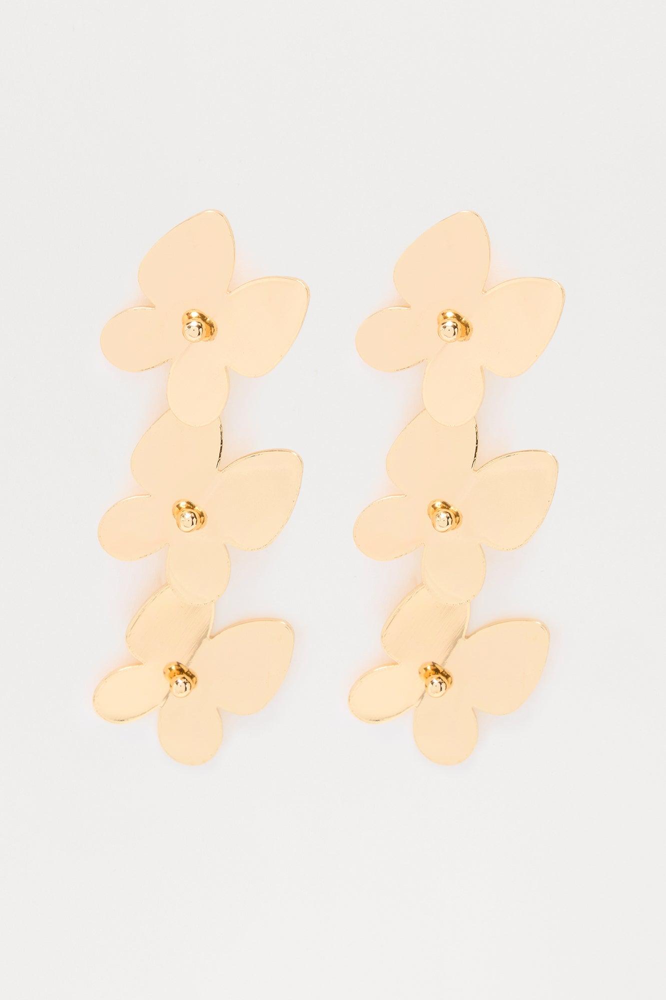 You're So Fly Butterfly Linear Earrings - Gold Product Image