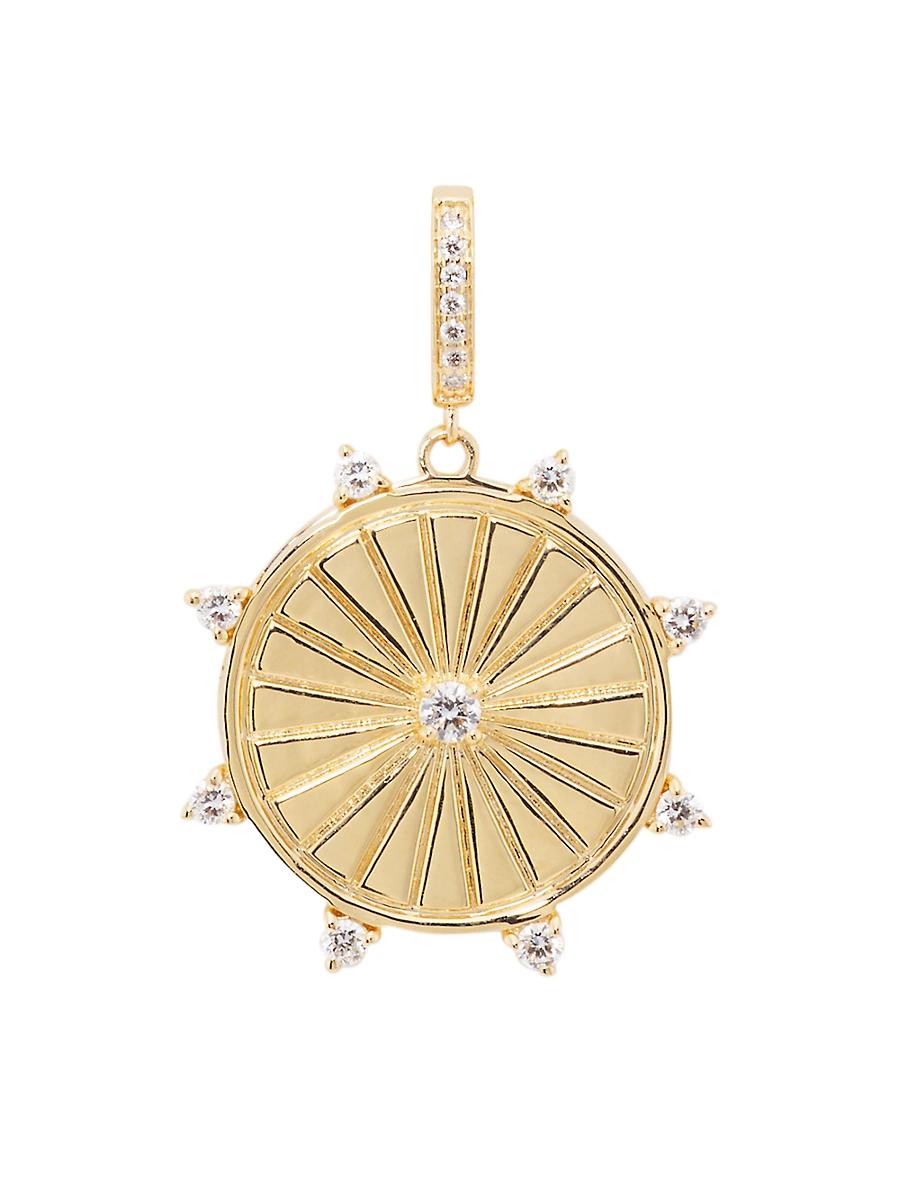 Womens 14K Yellow Gold & 0.36 TCW Diamond Fluted Locket Product Image