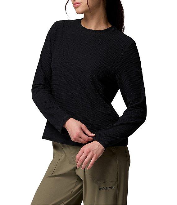 Columbia Brea Falls Grid Stretch Knit Crew Neck Long Sleeves Omni-Wick Tee Product Image