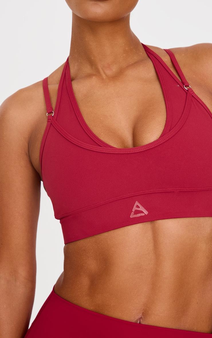 Dark Red Double Layered Sports Bra Product Image