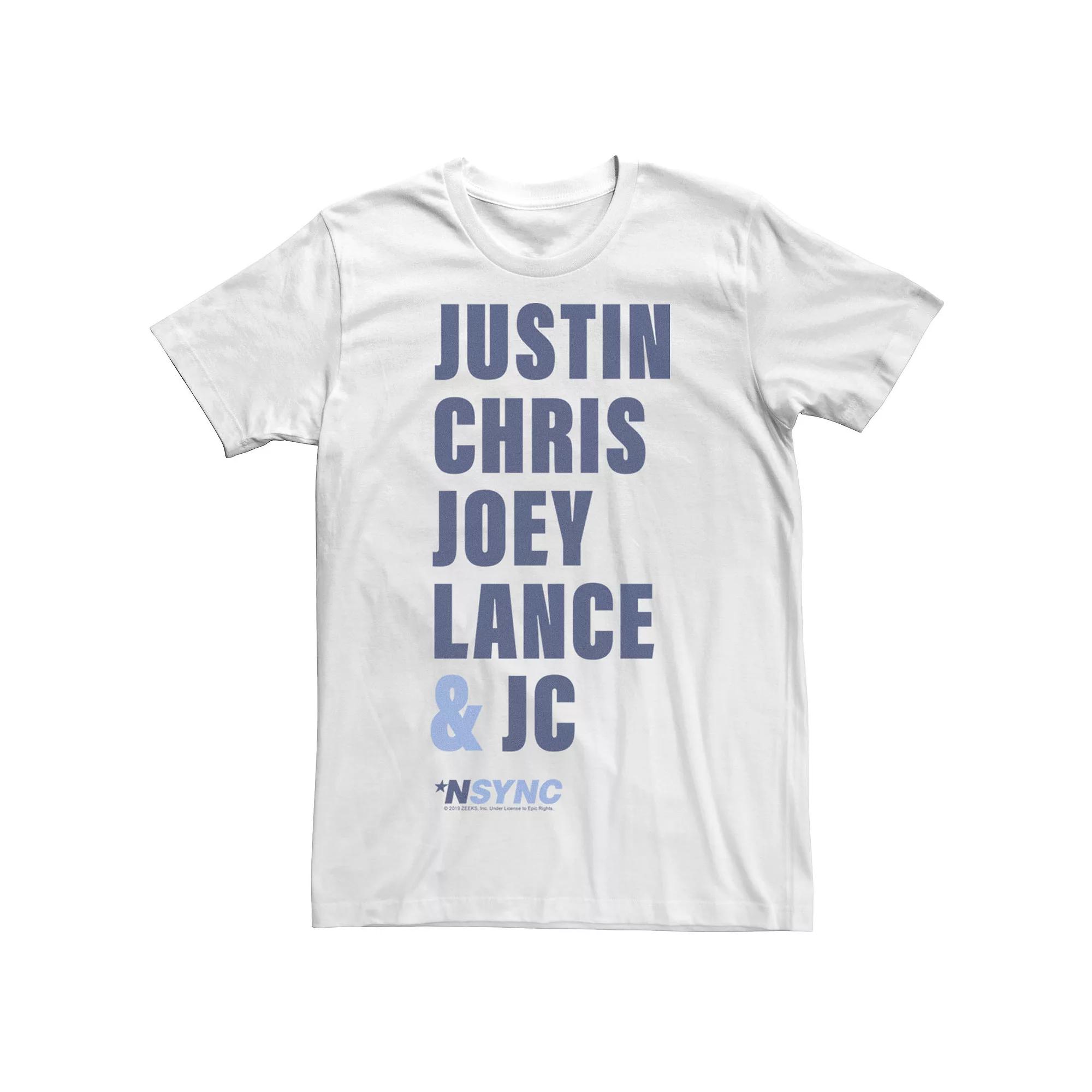 Men's NSYNC Name Stack Tee, Size: Large, White Product Image