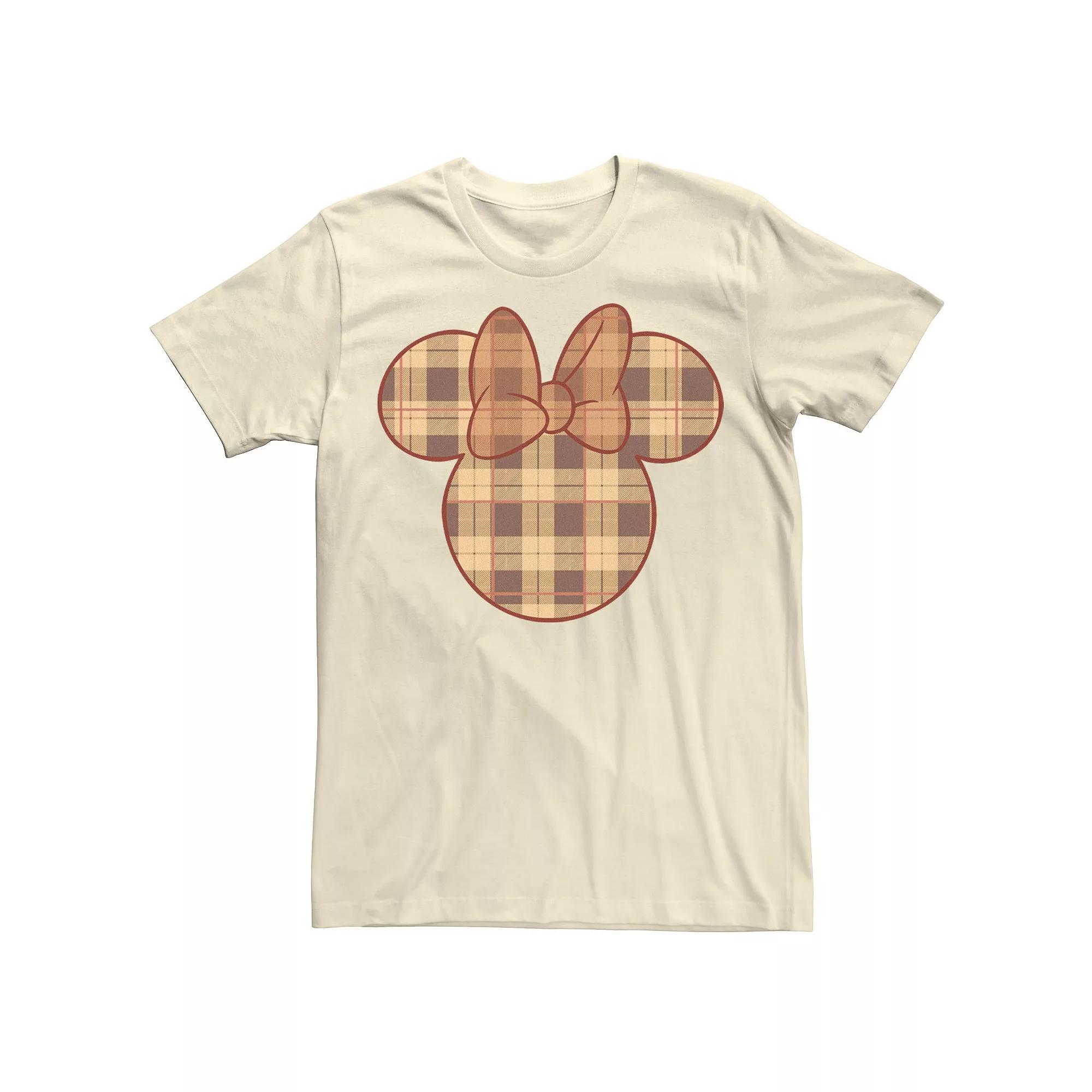 Disney's Mickey & Friends Minnie Fall Plaid Fill Men's Tee,  Product Image