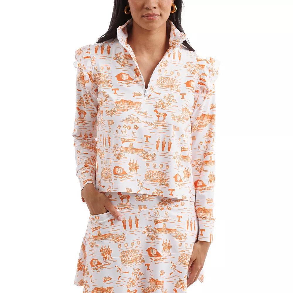 Women's Smith & Quinn White/Tennessee Orange Tennessee Volunteers Tailgate Collection Grayson Top, Size: Small Product Image