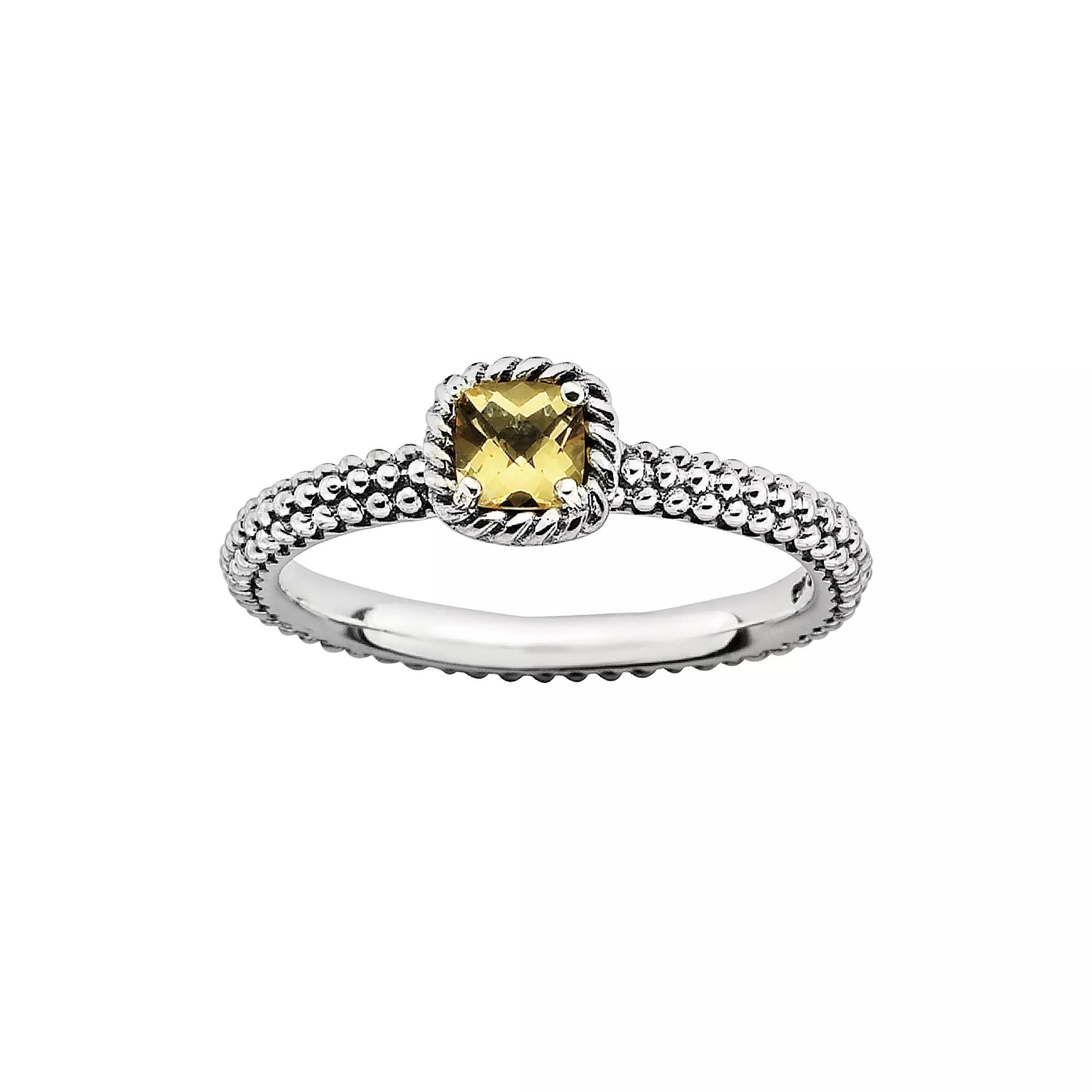 Stacks & Stones Sterling Silver Citrine Stack Ring, Women's, Size: 9, Orange Product Image