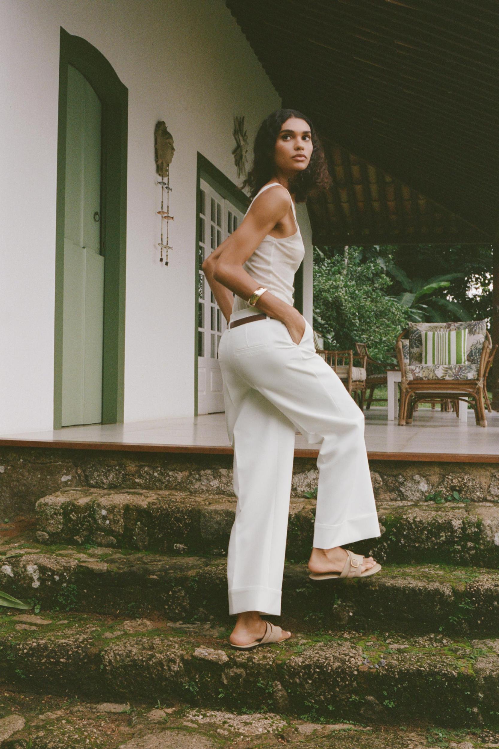 BELTED CUFFED PANTS Product Image