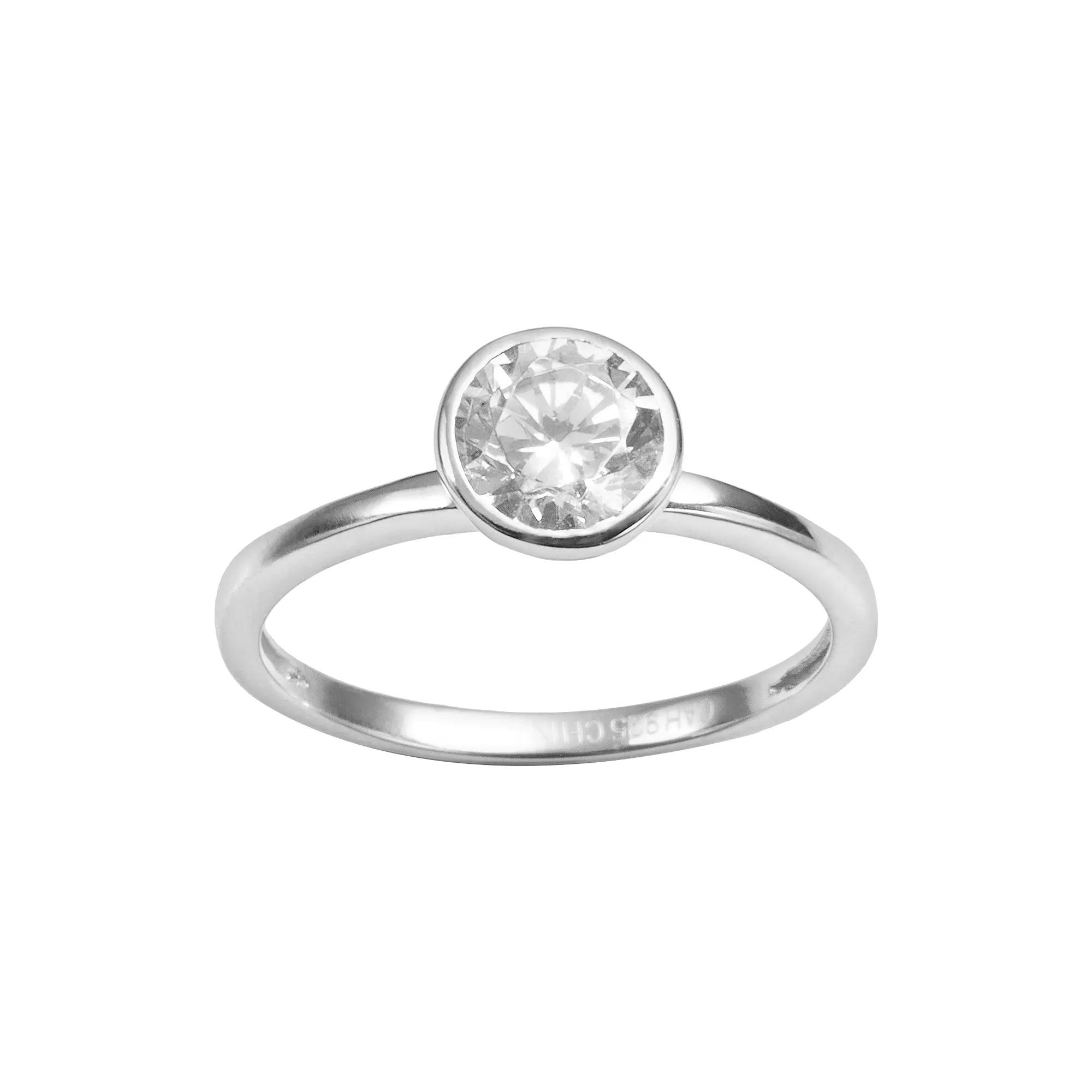Sophie Miller Sterling Silver Cubic Zirconia Solitaire Ring, Women's, Size: 7, White Product Image